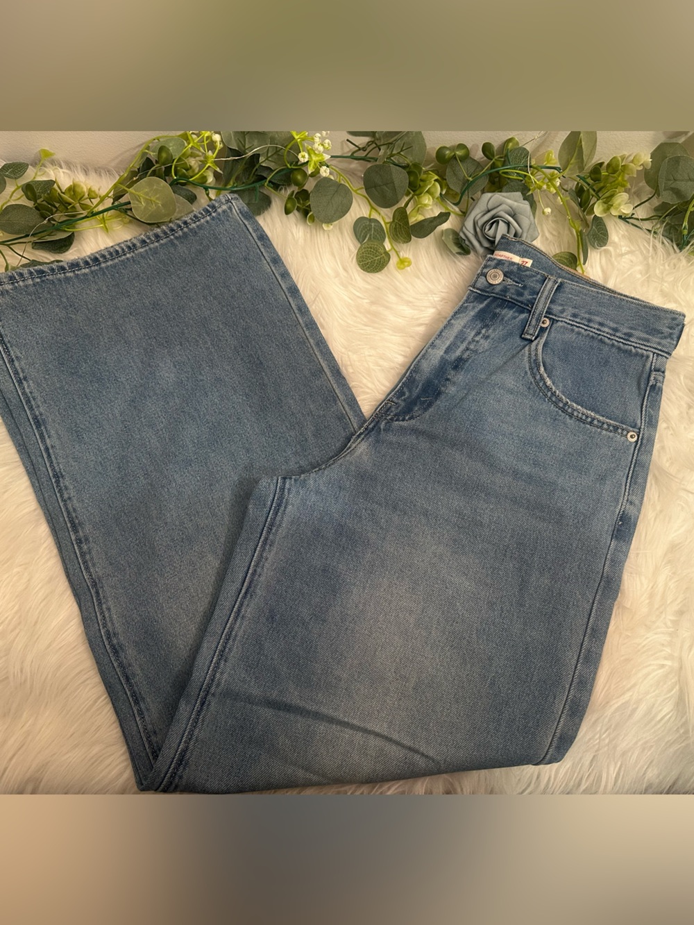 next Men's Light Blue Relaxed Jeans